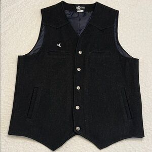 WYOMING TRADERS WOOL VEST HORSE BUTTON CLOSURE SIZE XXL
